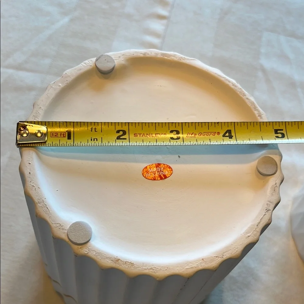 White and Gold Ceramic Vase Planter Pot